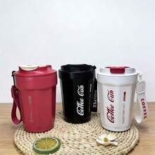 Cốc cà phê du lịch bằng thép không gỉ 316, kiểu dáng mới dành cho nữ, cốc latte cầm tay tiện dụng, cốc giữ nhiệt cao cấp sang trọng bằng thép không gỉ dành cho nam. - trắng - Xem 5