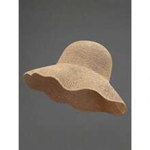Classic Straw Braid Hat, Women's Beach Hat, Versatile Bucket Hat,, Spring/Summer - Beige - View 8