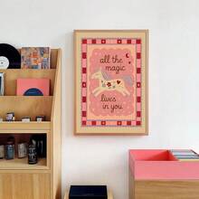 1 Tranh canvas trang trí phòng trẻ em màu hồng, có khung/không khung, với câu nói truyền cảm hứng, phong cách Boho dễ thương, hình kỳ lân ngộ nghĩnh, tranh nghệ thuật trang trí phòng bé gái, phòng chơi, phòng trẻ em, phòng ngủ, trang trí nhà hiện đại. - Áp phích - Xem 4