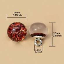 10/24 Pcs 10x12mm Glossy Bright-Color Foil Button Beads, DIY Craft Clothing Decoration Buttons, Suitable For Chinese Cheongsam, Hanfu, Sweaters, Cardigans, Shirts Sewing Accessories - Gold Foil Buttons - View 3