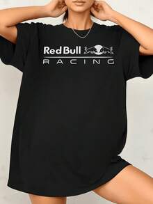 Dos toros enfrentados simbolizan energía poder impulso y competencia reflejando un espíritu libre y dinámico con letras que evocan velocidad y pasión por la fuerza camiseta de mujer casual 220g ajuste moderno - Negro - Ver 8