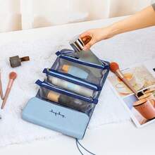 1个四合一大容量化妆包，可拆卸便携折叠旅行洗漱用品收纳包 - 彩色 - 查看 3