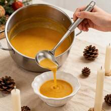 Stainless Steel Sauce Ladle With Pouring Spout, Gravy And Soup Serving Spoon With Slight Handle, Durable Cooking Ladle For Sauces, Broth, Soup And Kitchen Food Serving - Silver - View 7