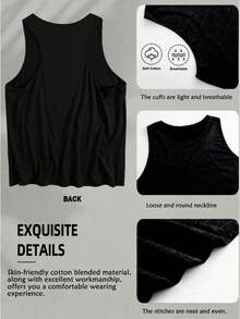 HypeHer New Summer 2026 Women's Versatile Commuter Pure Color Round-Neck Tank Undershirt Streetwear Slim Fit Camisole Tank Top, Spring/Summer, Summer Outfits For Women. - 黑色 - 查看 7