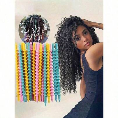 20pcs Spiral Curling Iron Rollers, DIY Hair Styling Tools, Heatless Spiral Curl Rollers For Hair Styling, Hair Styling Kit, Beauty Tools Set, Women's Accessories Gift, Gift, Travel, School, Back To School