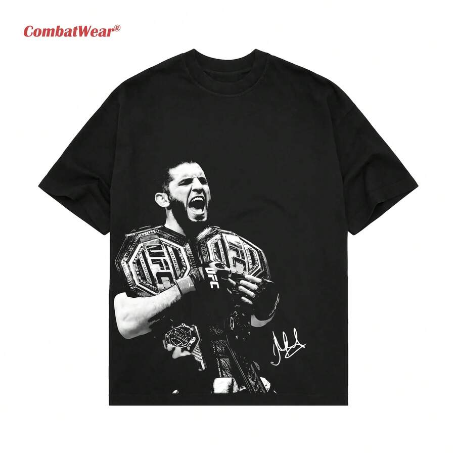 Islam Makhachev Double Champ High Quality Tee,  322 T-Shirt,  MMA Shirt, Fighter Tee, Graphic  Champ T-ShirtHD006 - màu đen - Xem 1
