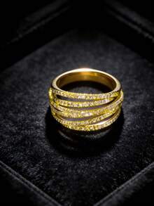 1 Nhẫn Fashion Unlimited Loop Zirconia quà tặng Giáng sinh, đám cưới, người yêu, tiệc tùng, ngày lễ - Vàng - Xem 12