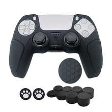 1 Set 5 Controller Protective Case + 10pcs Joystick Cap, Thickened Silicone, Anti-Slip Texture Design Anti-Drop Anti-Scratch Anti-Sweat, Enhanced Gaming Experience, Bottom Large Opening For Charging Dock - View 12