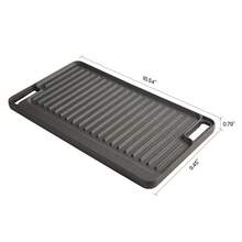 Deluxe Cast Iron Reversible Grill Griddle Plate, Black, 16 X 9 Inch - default - View 8