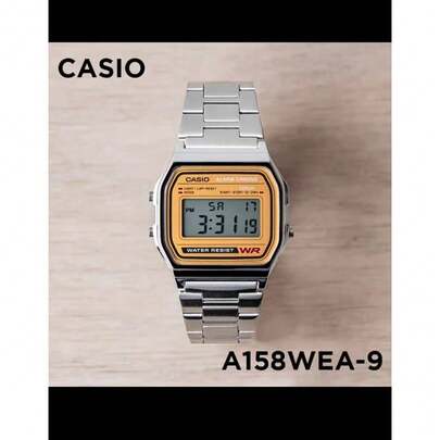 Casio 卡西欧 A158WEA-9 复古橙色屏幕数字手表 30米防水