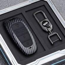 适用于 Sonata SEL EV 6 EV 8 IONIQ 5 Nexo DN8 FE Tucson Sonata Staria NX4 IONIQ 的 ABS 碳纤维汽车钥匙遥控器保护套 - 7鍵 - 查看 10