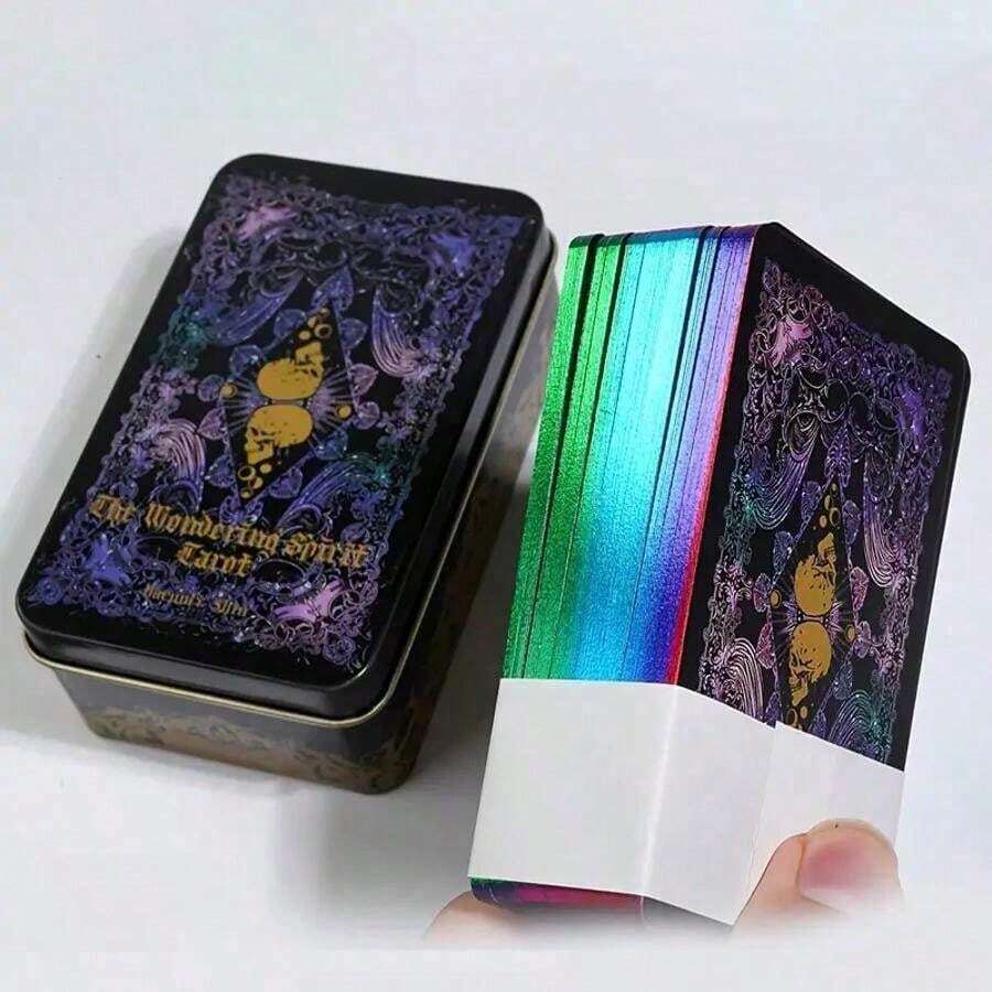 The Wandering Spirit Tarot Storage Box Metal 78pcs Tarot Cards In A Tin Box Edition For Beginners Divination Tools Fortune Telling Board Game, Gaming Gift,Family Gathering Entertainment Card Games, Friend Gathering Card Board Games, Holiday Travel Entertainment Games, Couple Card Games Board Games - 遊蕩的靈魂 - 查看 1