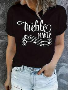 Women's Short-Sleeve Crew Neck T-Shirt - Casual Short-Sleeve Crew Neck Top For Spring/Summer - Machine-Washable Opaque T-Shirt - Regular Fit, Suitable For Everyday Wear And Layering - Versatile Neutral Color Style - Women's Spring Garment - Black - View 6