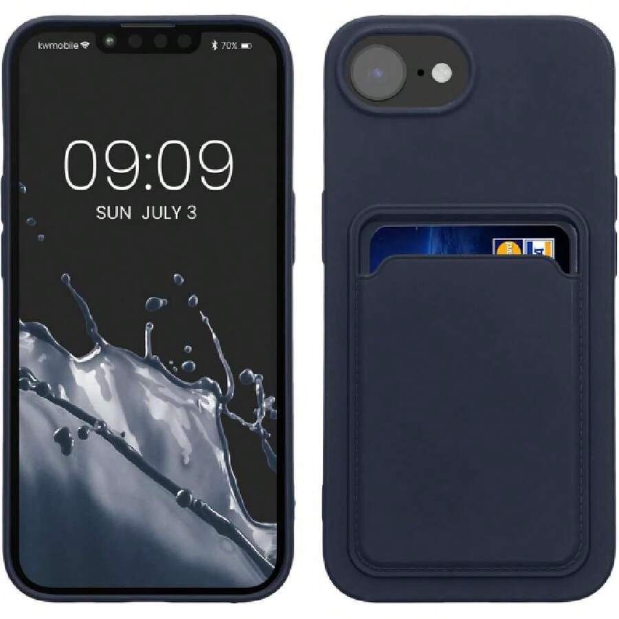 Wallet Case Compatible With Apple 16e - Protective Wallet Case With Card Slots - Dark Blue, 43355385 - Black - View 1