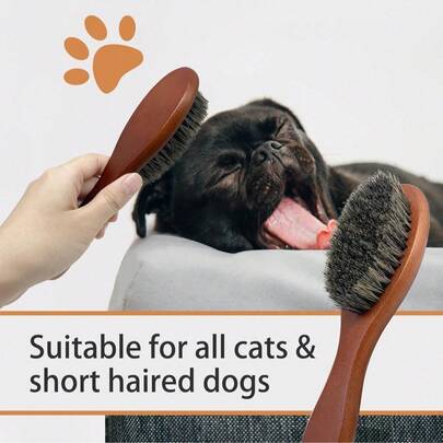 1pc Soft Pet Grooming Brush, Wooden Handle Soft Cat Brush Suitable For Short & Long Hair Cats And Dogs
