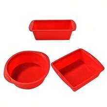 3pcs Silicone Baking Set - Round & Square Cake Molds, Non-Stick Bread Molds Suitable For Pizza, Heat Resistant & Easy To Clean - Holiday Baking Tool Set - Multicolor - View 15