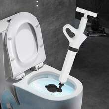 SanBouSi High-Pressure Air Plunger Toilet Drain Unblocker, 0.4 MPA Power With Pressure Gauge, 4 Attachments For Sink/Bathtub/Floor Drain, Reusable ABS & Rubber, No Chemicals - White - View 4