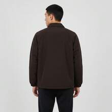 Adidas Originals Áo khoác JKT 3S nam, áo khoác ngoài có mũ dệt kim KE3595 - Màu nâu  Mocha - Xem 2