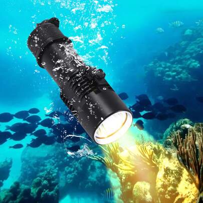 Underwater Diving Light IP88 Waterproof Submersible Lamp 100M Depth Rating With Magnetic Switch Durable Aluminum Alloy For Diving Snorkeling Caving Underwater Fishing And Outdoor Water Sports