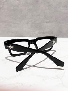 1 Pair Unisex Rectangular Classic Fashion Eyeglasses Frame, Suitable For Computer, Gaming, TV, Mobile Phone And Daily Wear - Clear - View 6