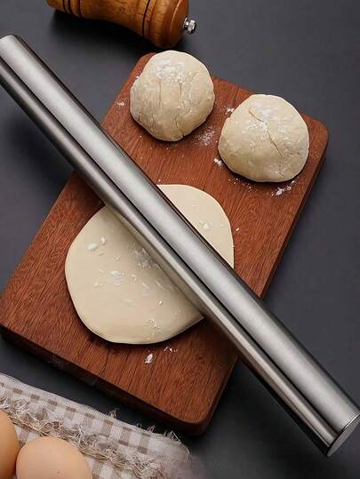 1/3pcs Stainless Steel Rolling Pin,Stainless Steel Baking Roller,Reusable Stainless Steel Rolling Pin,Non-Stick Dough Roller For Baking, Pizza, Pies, Pastries, Noodles,Dumplings,Wonton,Dough, Cookie,Sugar, Hollow And Lightweight Design, Non-Stick,Ideal For Family, Kitchen, Birthday Party,Holiday And Festival,3 Sizes-7.87/9.84/11.8in,Durable Kitchen Tool