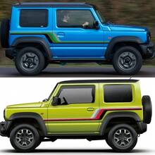 适用于铃木吉姆尼两门/四门车型的车门侧贴纸，车身条纹贴花套装，防水乙烯基薄膜汽车配件 - 汽車貼紙 - 查看 4