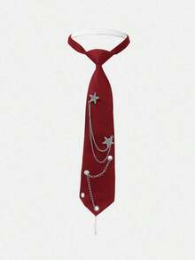 ICON Fashionable Star Metal Chain Tie Decoration - Đỏ - Xem 1
