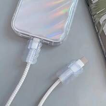 Ống bảo vệ cáp, bộ sắp xếp cáp, chống uốn cong, vỏ bảo vệ cáp sạc điện thoại/máy tính, chống cắn và chống gãy. - trong suốt - Xem 4