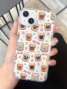 1pc Fashionable Cat Bread Pattern Full Coverage Transparent TPU Anti-Fingerprint Phone Case Compatible With IPhone 16 ProMax/16/16 Pro/16 Plus/11/15/15 Pro/15 ProMax/12/13/14 ProMax/XS/XR/11 Pro/11 ProMax/12 Pro/12 ProMax/13 Pro/13 ProMax/7 Plus/14 Pro/14 ProMax/14 Plus/7 Plus/8 Plus/8/SE2/12 Mini/13 Mini, Durable Anti-Yellowing Hard Shell - Multicolor - View 3