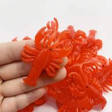 10只红色漂浮TPR软橡胶虾，家居客厅装饰、派对装饰、海洋生物模型、水族箱装饰、室内外沙滩游泳池游戏、节日装饰、母亲节装饰和鱼缸装饰、学生奖品 - 查看 2