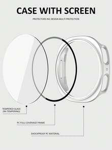 手錶錶帶 + 手錶錶殼套組，相容於 Galaxy Watch 8 40mm 和 44mm。柔軟舒適的休閒運動矽膠錶帶，防震耐刮硬 PC 錶殼與鋼化玻璃螢幕保護膜二合一錶殼。易於佩戴，觸控靈敏。適合男女款智慧手錶錶帶與錶殼。 - 銀色 - 查看 8