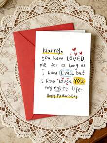 1 pieza Tarjeta del Día de la Madre con diseño floral y la palabra "Abuela" con un diseño elegante en rosa y dorado, adecuada para regalar a mamá, abuela, esposa, ideal para el Día de la Madre, cumpleaños, Acción de Gracias, celebración de nueva mamá - Talla única - Ver 3