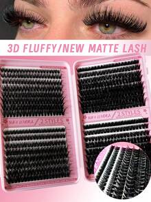 640 piezas de pestañas postizas de visón falso con rizado D, pestañas individuales de alta capacidad, adecuadas para principiantes y profesionales para uso casero DIY. Libro de pestañas con estilos mixtos 30D+40D+50D+60D+80D+100D, que pueden crear diferentes looks de maquillaje de ojos - D - Ver 9