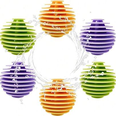 6/3个可重复使用的防静电烘干球，洗衣球，不缠绕，适用于洗衣机，软化衣物，防止缠绕，增强清洁效果（大号）