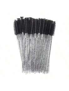 50支睫毛刷，水晶实心棒状睫毛梳螺旋眉刷，睫毛嫁接工具，一次性透明睫毛嫁接刷，睫毛化妆刷 - 彩色 - 查看 10