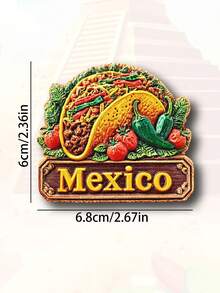 1 pezzo Calamita da frigo souvenir di viaggio in Messico, riproduzione di elementi classici in pittura 3D, come patatine di mais, cibo messicano taco, piramide maya, teschio della cultura, sombrero e procione che suona la chitarra, simboli iconici, colori vivaci e texture fine, decorazione per frigorifero domestico, regalo commemorativo di viaggio per amici e colleghi, adatto per collezione e decorazione quotidiana, combinando estetica e significato commemorativo - magneti da frigorifero - Visualizzare 13