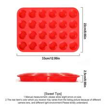 1 khuôn nướng bánh muffin mini bằng silicon, khay giấy 24 cốc, khuôn nướng silicon chống dính, thích hợp để làm bánh cupcake và bánh ngọt mini. - Đỏ - Xem 4