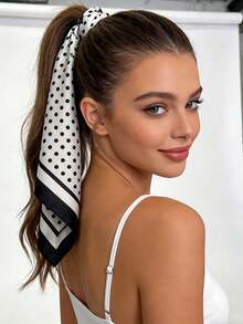 1件经典新款简约波点图案丝巾/头巾 - 彩色 - 查看 5