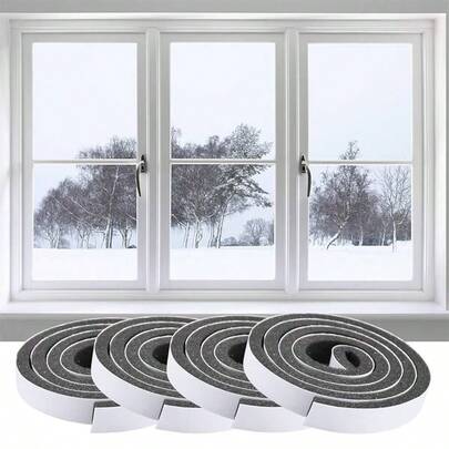 2 Roll Anti-Condensation Window Tape - Moisture Absorbing Strip, White, 3cm X400cm RV Butyl Tape Biege/Gray