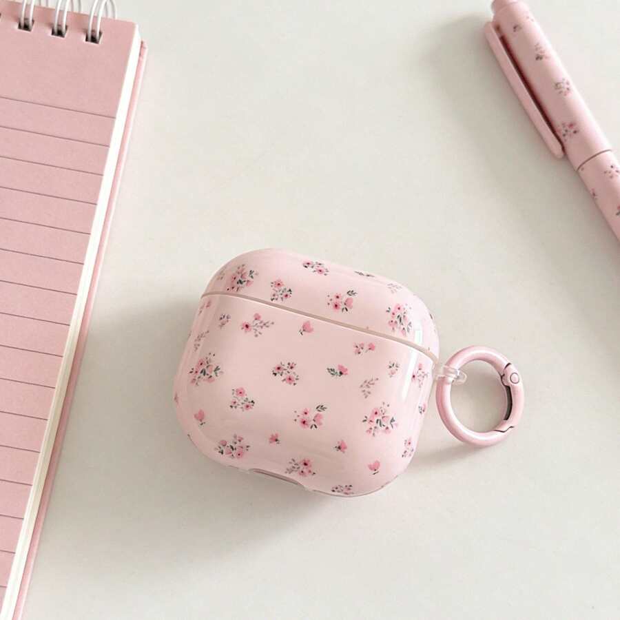 简约粉色花朵挂饰耳机保护套，兼容 Pro 3、新款 Pro 2、可爱 Apple 4 简约 3 代个性化耳机保护套（1/2 代），女士款