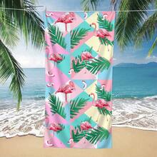 1PC Tropical Flamingo Beach Towel Quick-Dry Fiber Beach Towel Suitable For Summer Vacation - Multicolor - View 6