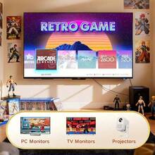 Mass Games Retro Game Console | Wireless TV Game Console With Over 20,000 Games, 19 Emulators, 4K Resolution Support, And Wireless Controller | Portable TV Game Device Suitable For Kids And Adults - View 4