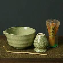 抹茶奶泡器，抹茶奶泡器，陶瓷抹茶奶泡器，抹茶套装，抹茶套装（含抹茶碗），抹茶奶泡器支架，优雅竹制奶泡器 - 款式隨機 - 查看 2