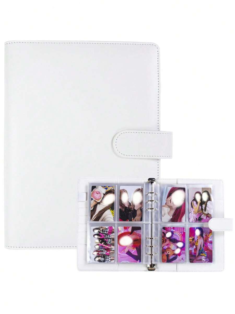 Album ảnh và thẻ đa năng A5, thiết kế thời trang, nhỏ gọn và bền chắc, bìa sổ tay rời bằng da PU, phù hợp để lên kế hoạch hàng ngày, ghi chú, văn phòng phẩm và sưu tập thẻ. - Nhiều màu - Xem 1