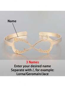 1 buc brățară personalizată cu deschidere nelimitată, poate fi personalizată cu 1-6 nume, bijuterii din oțel inoxidabil, lucruri personalizabile, cadouri pentru iubit, brățări de damă, brățări personalizate, bijuterii personalizate, cadouri de Crăciun personalizate, bijuterii de Halloween, cadouri personalizate, cadouri pentru familie și prieteni, perfectă pentru sărbători, zile de naștere, aniversări, ceremonii de absolvire - Multicolor - Vizualizare 10