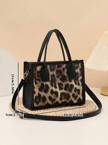 Niche Design Fashionable Women's Handbag, Leopard Print Shoulder Bag, Casual Crossbody Tote - Multicolor - View 6
