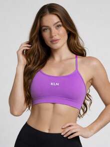 Women's Top Fitness Without Padding, Straps, Backless, Sports Workout/Gym, Premium Polyamide Fabric, Zero Comfort, No Transparency - 紫色 - 查看 1