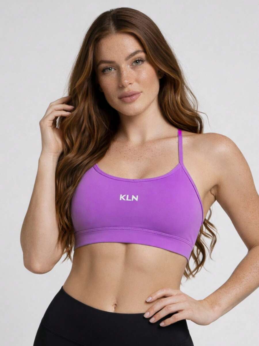 Women's Top Fitness Without Padding, Straps, Backless, Sports Workout/Gym, Premium Polyamide Fabric, Zero Comfort, No Transparency - 紫色 - 查看 1