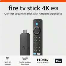 Amazon Fire TV Stick 4K Max  2nd Gen Streaming Device With Wi-Fi 6E Support, Ambient Experience, And Alexa Voice Remote - Black - View 2