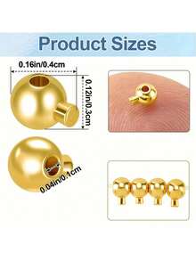 3mm/0.118in 銅色壓花珠、止珠、珠帽，適用於手工手鍊、項鍊、耳環、鑰匙圈、腳鍊，珠寶製作壓花珠 - 彩色 - 查看 3